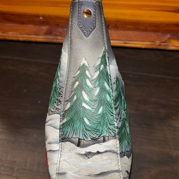 Anuschka Artistic Blue and Red Handbag - Picture 4 of 10